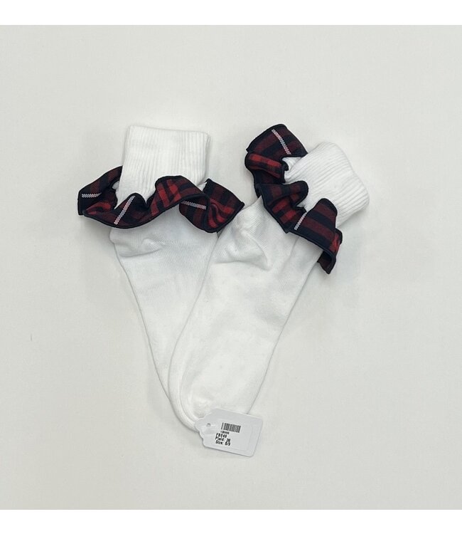 Ee Dee Trim Plaid Ruffle Socks