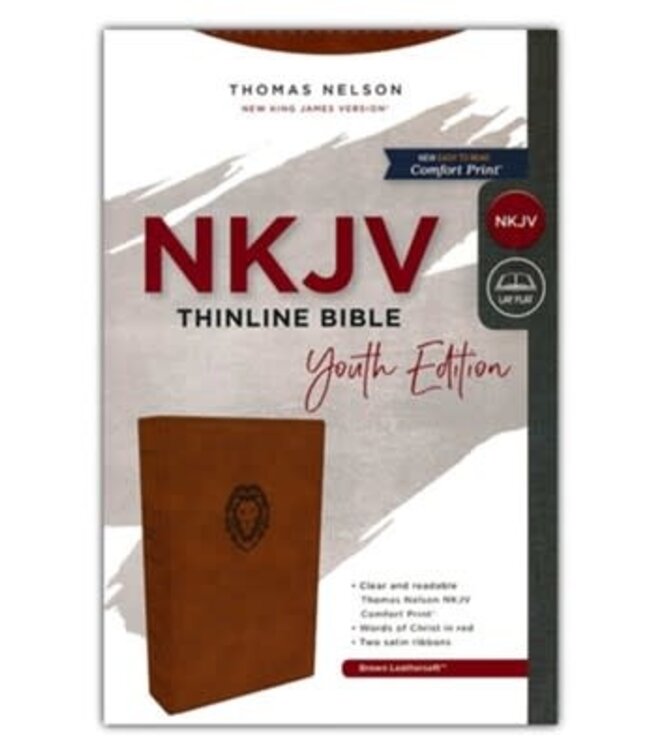 HarperCollins Christian Publishing NKJV Thinline Bible Youth Edition - Brown w/ Lion