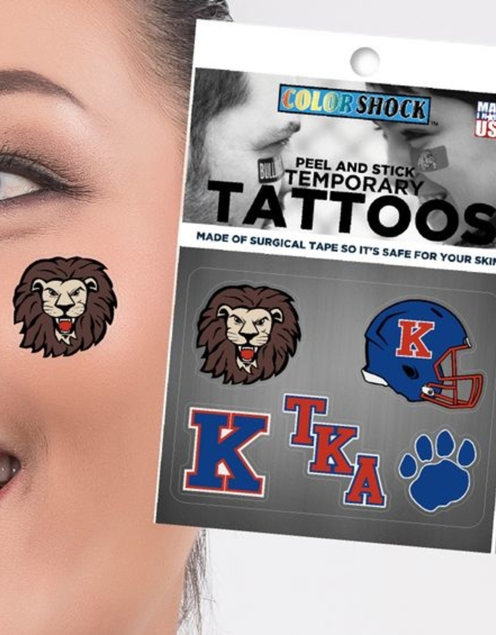 Northern Iowa Panthers Game Faces Waterless Temporary Tattoos - 4 Pc