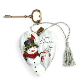 Demdaco Merry Christmas Snowman Art Heart