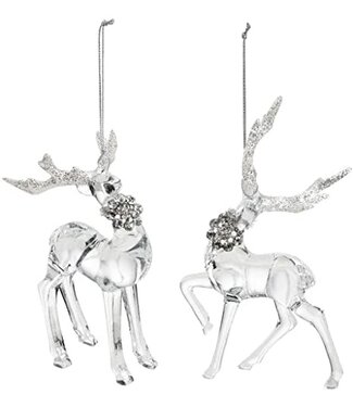 Demdaco Ice Sculpture Deer Ornaments - Assorted