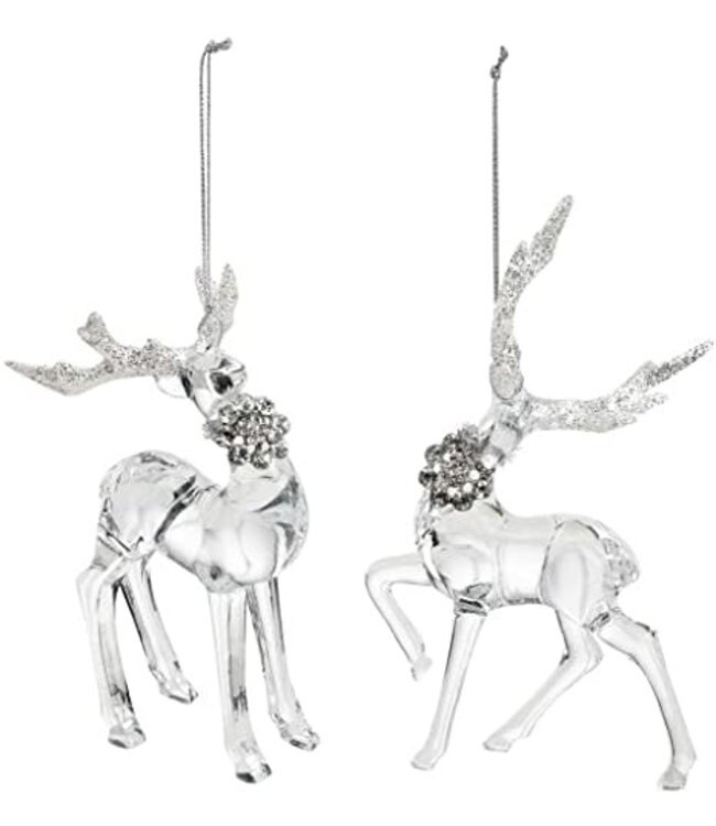 Demdaco Ice Sculpture Deer Ornaments - Assorted