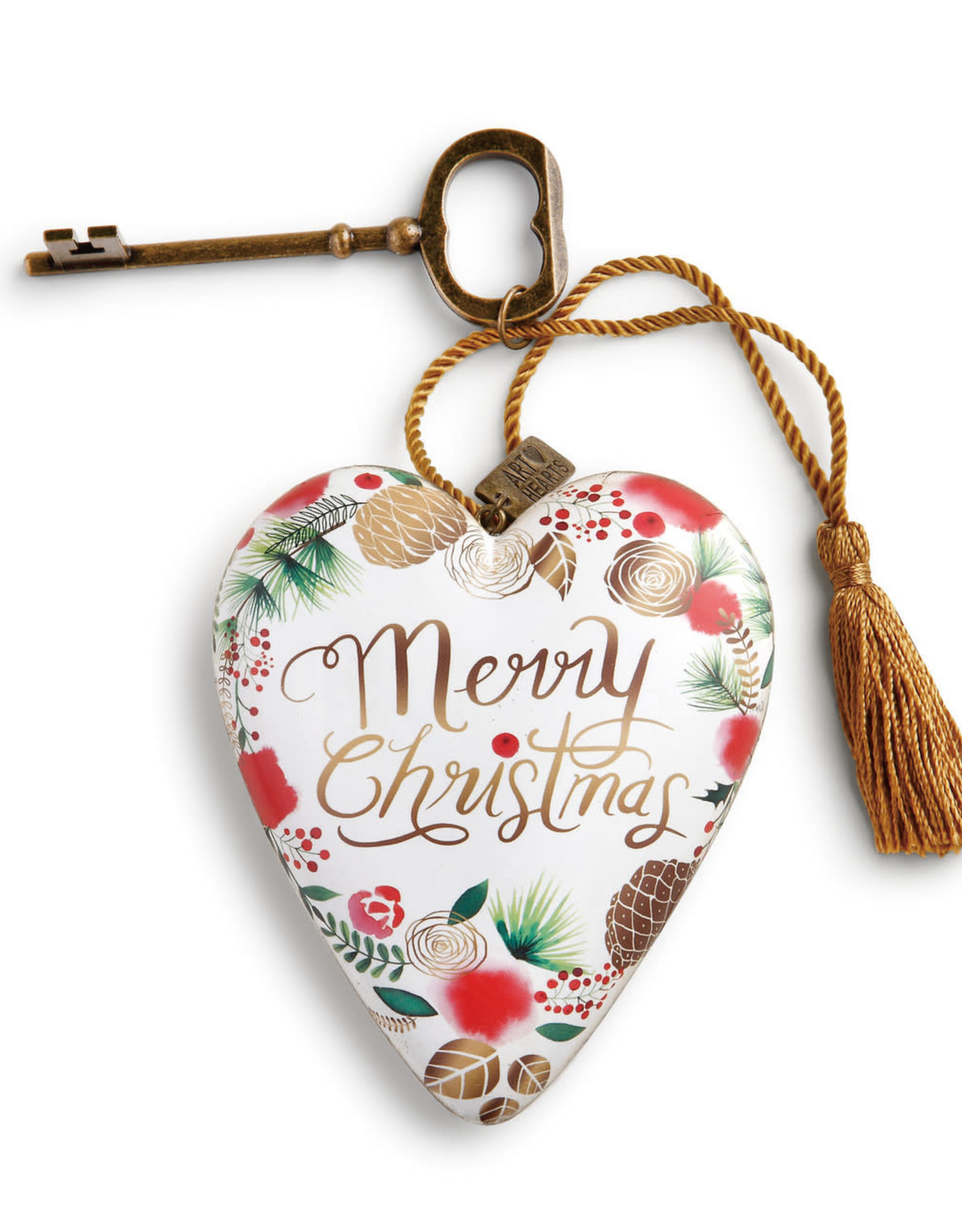 Demdaco Merry Christmas Wreath Art Heart