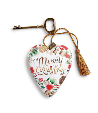 Demdaco Merry Christmas Wreath Art Heart