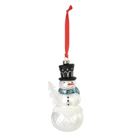 Demdaco Blown Glass Snowman With Scarf Glass Ornament