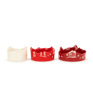 Demdaco Cozy Lodge Ceramic Stacking Bowls / Set of 3