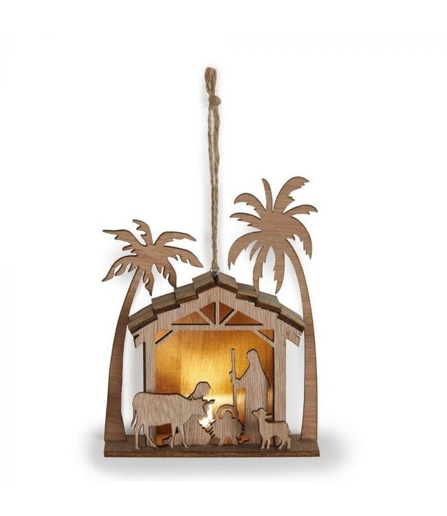 Demdaco Lazer Cut Wooden Nativity Ornament