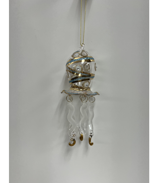 Demdaco Jellyfish Glass Ornament