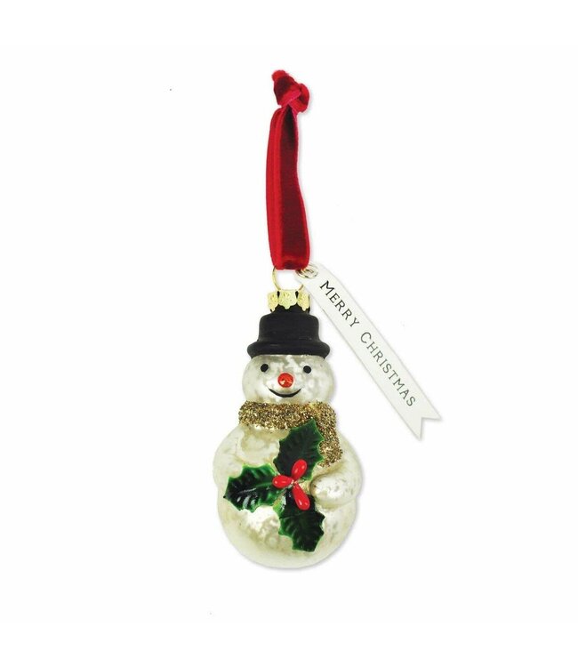 Demdaco Mini Snowman Glass Ornament
