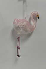 Demdaco Pink Flamingo Glass Ornament