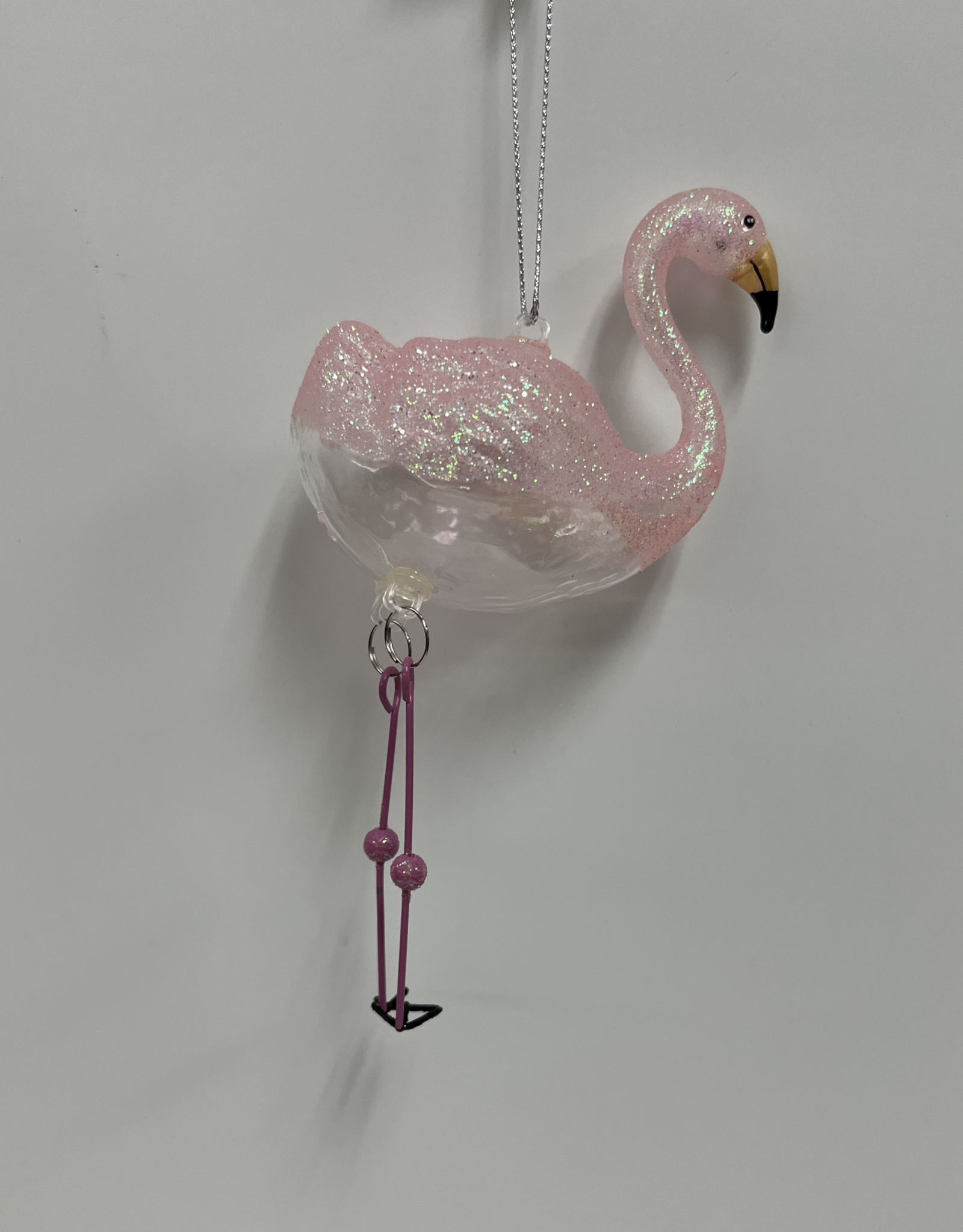 Demdaco Pink Flamingo Glass Ornament