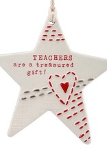 Demdaco Ceramic Teacher Star Ornament