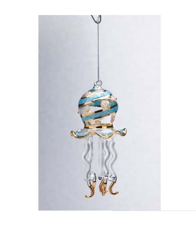 Demdaco Jellyfish Glass Ornament