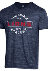Champion Champion 2022 - Tri Blend Tee - The King's Academy Arched w/ Red Lions in Box - Marine Navy