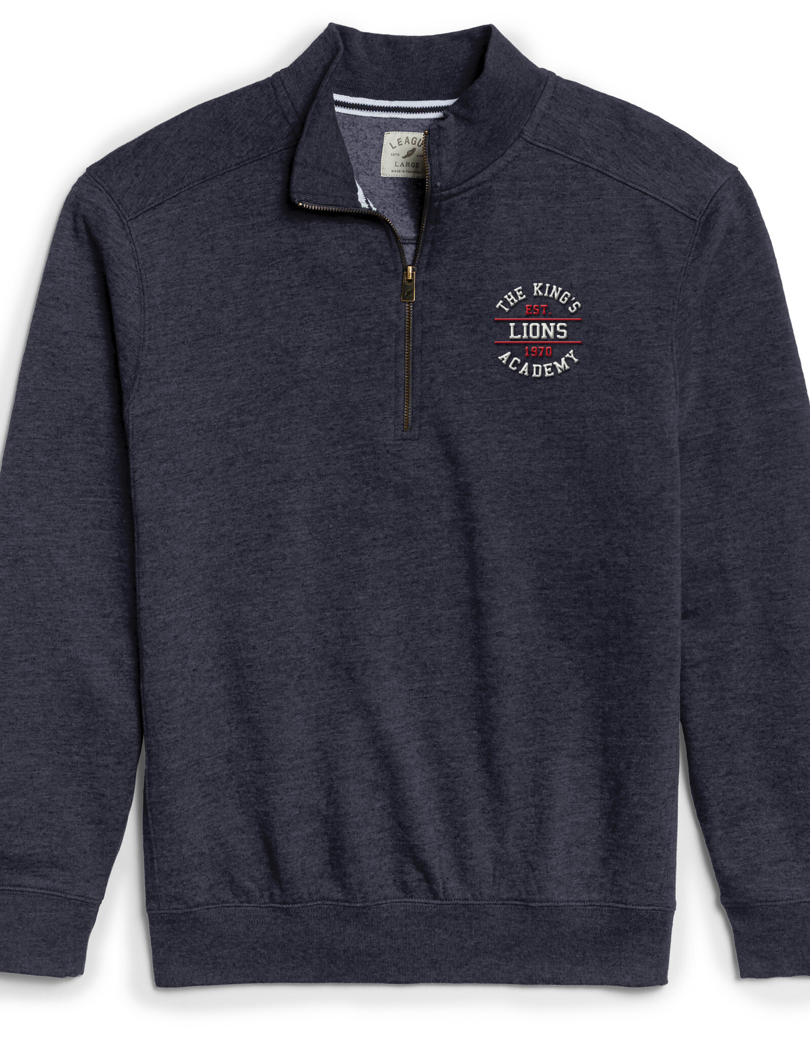 League 2023 League ML530 Heritage 1/4 Zip Heather Navy - S