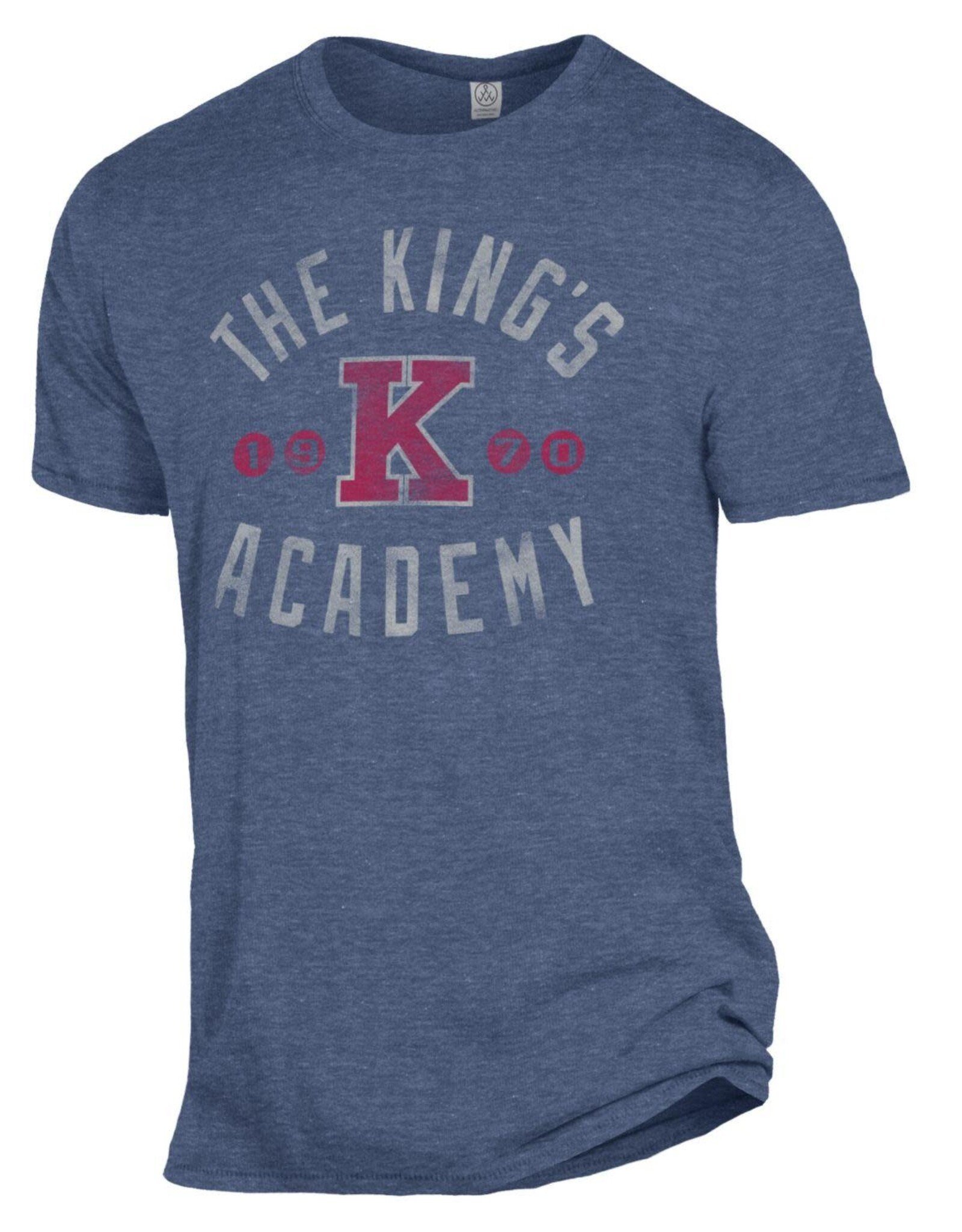 Alternative 2023 Alternative Apparel - Keeper Vintage Navy Tee - Arch The King's over K Academy