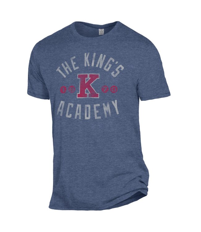 Alternative 2023 Alternative Apparel - Keeper Vintage Navy Tee - Arch The King's over K Academy