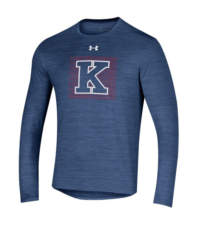 Under Armour 2023 UA Men's LS Tech Vent Navy Tee - Block K on Tilted Lions Repeated