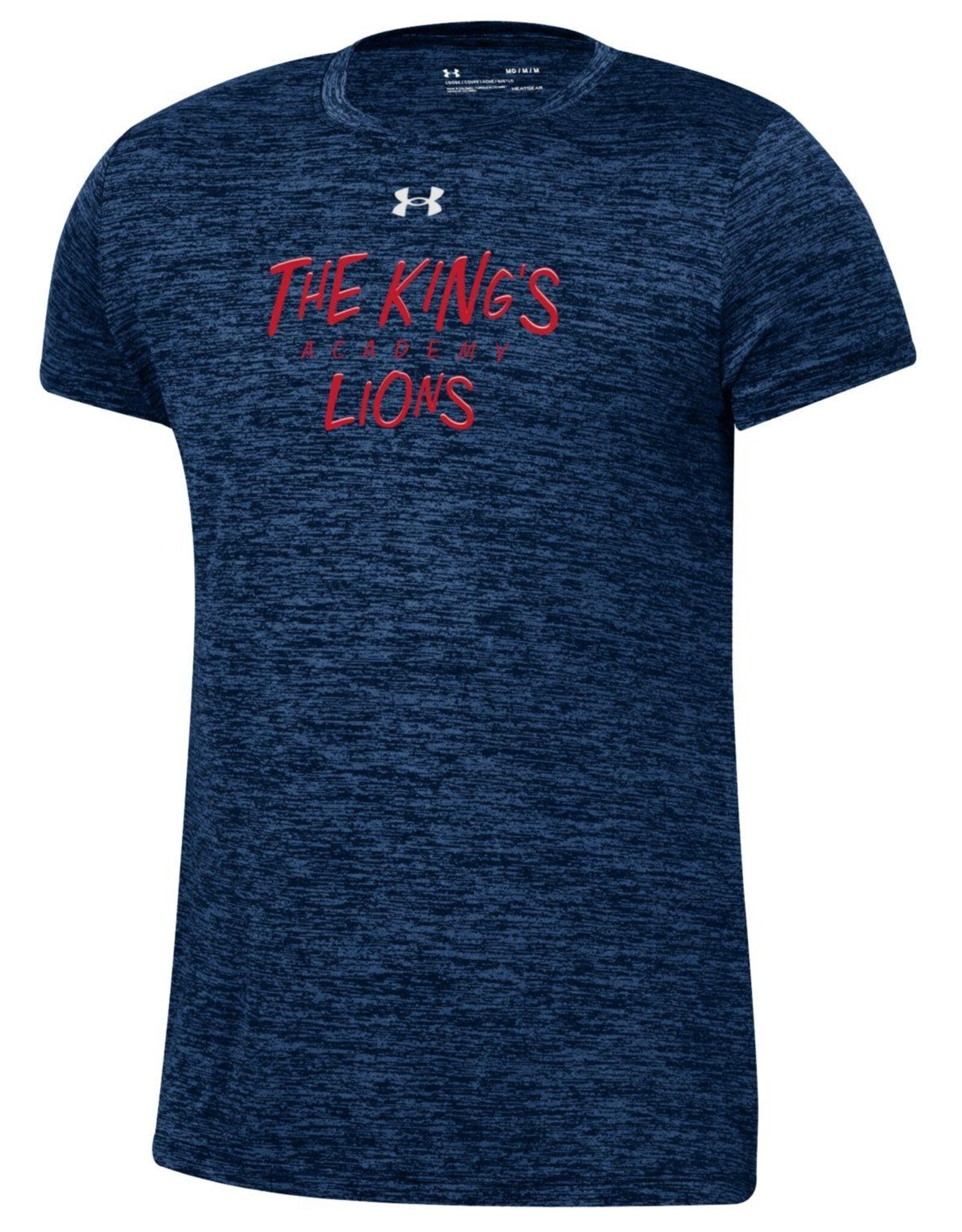 Under Armour 2023 UA - Girl's Tech Navy  Twist SS Tee - The King's over Academy over Lions