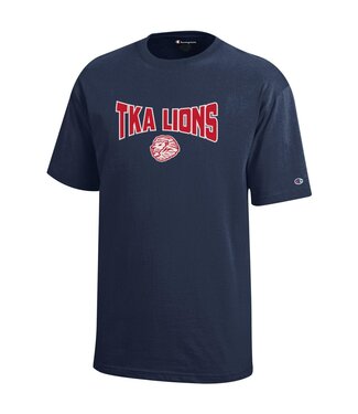 Champion 2023 Champion - Youth Navy Tee - Bowtie Arch TKA Lions Over Lion Logo
