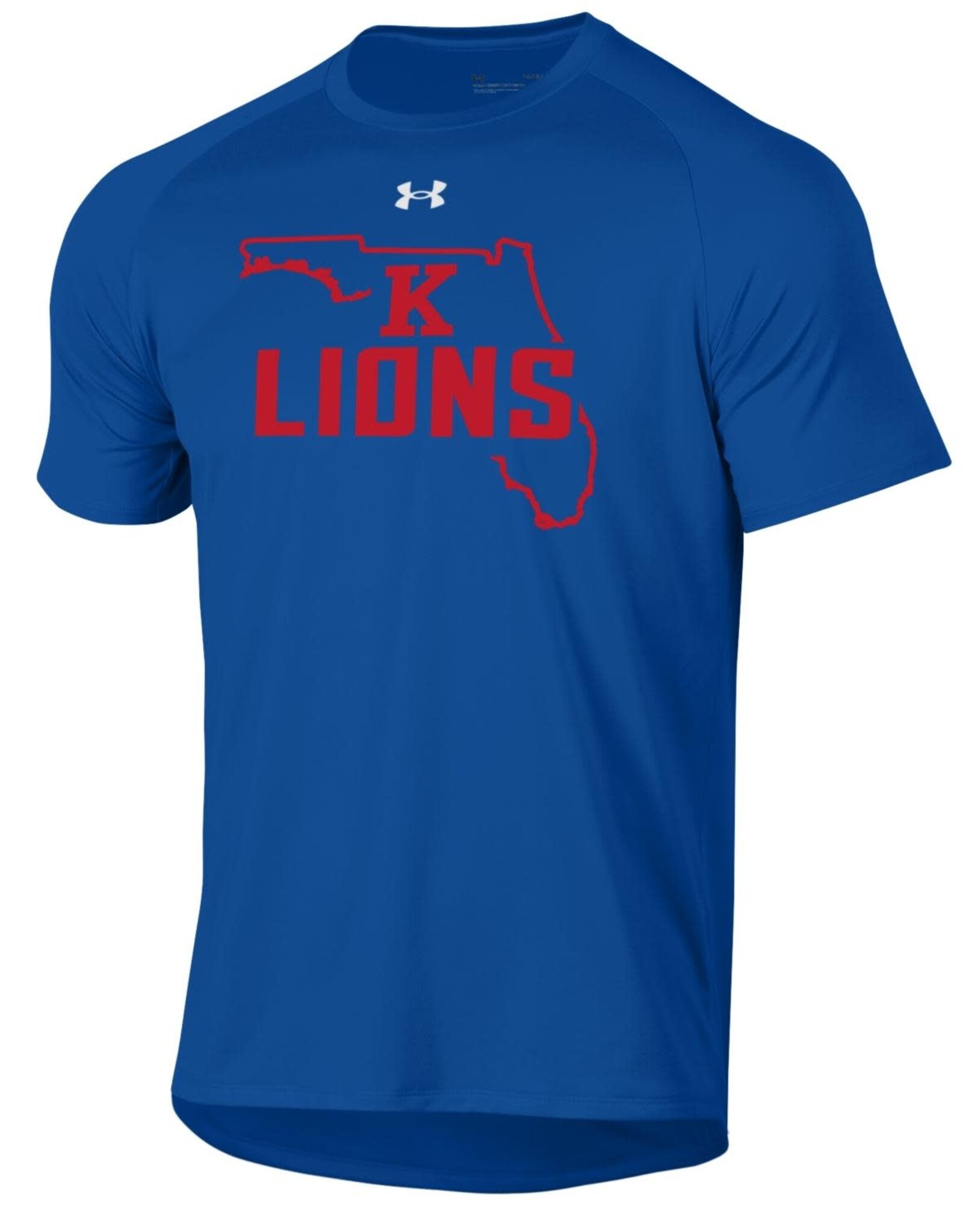 Under Armour 2023 UA - Men's Tech Royal Tee / K over Lions over FL Stage Outline