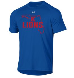 Under Armour 2023 UA - Men's Tech Royal Tee / K over Lions over FL Stage Outline