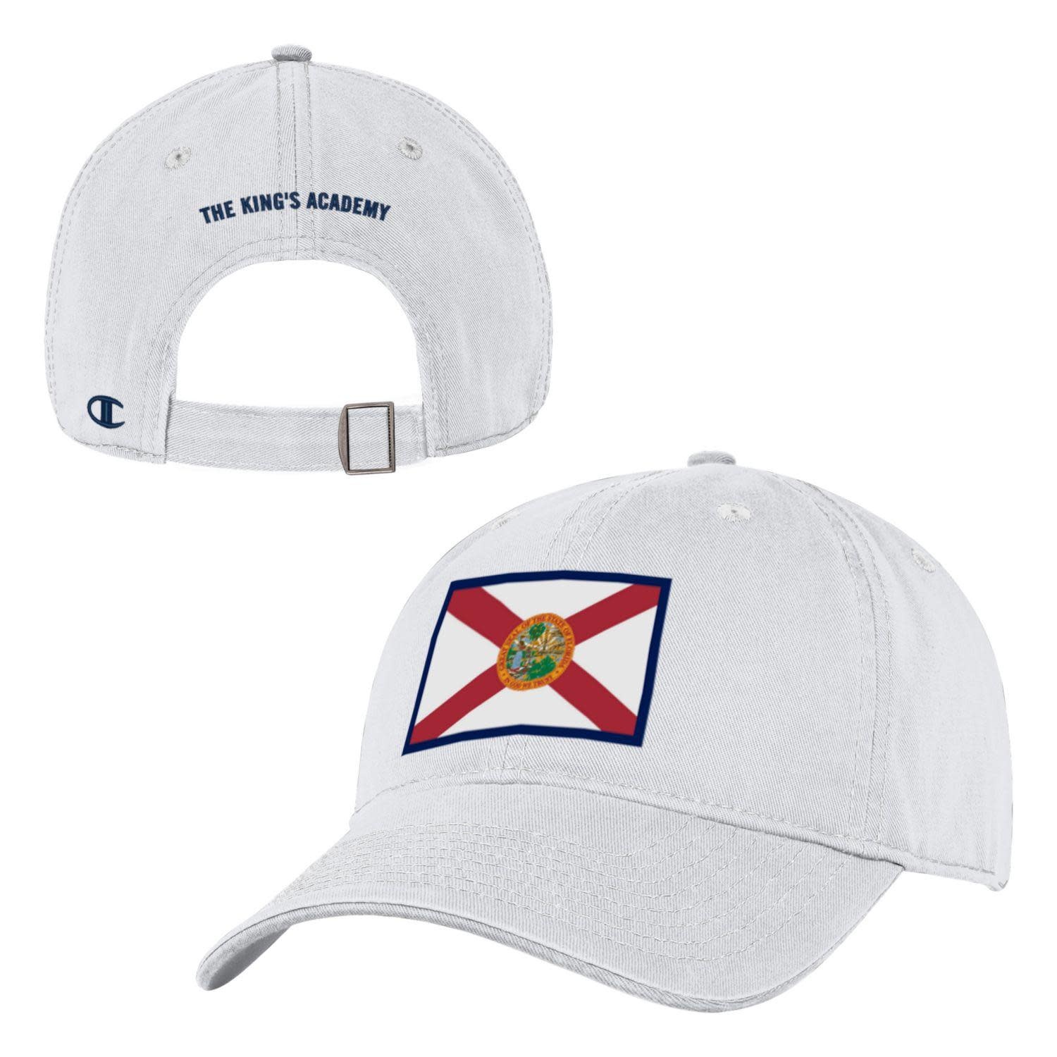 Champion 2023 Champion OS Hat Florida Flag White Relaxed Twill Cap The King s Academy School Store