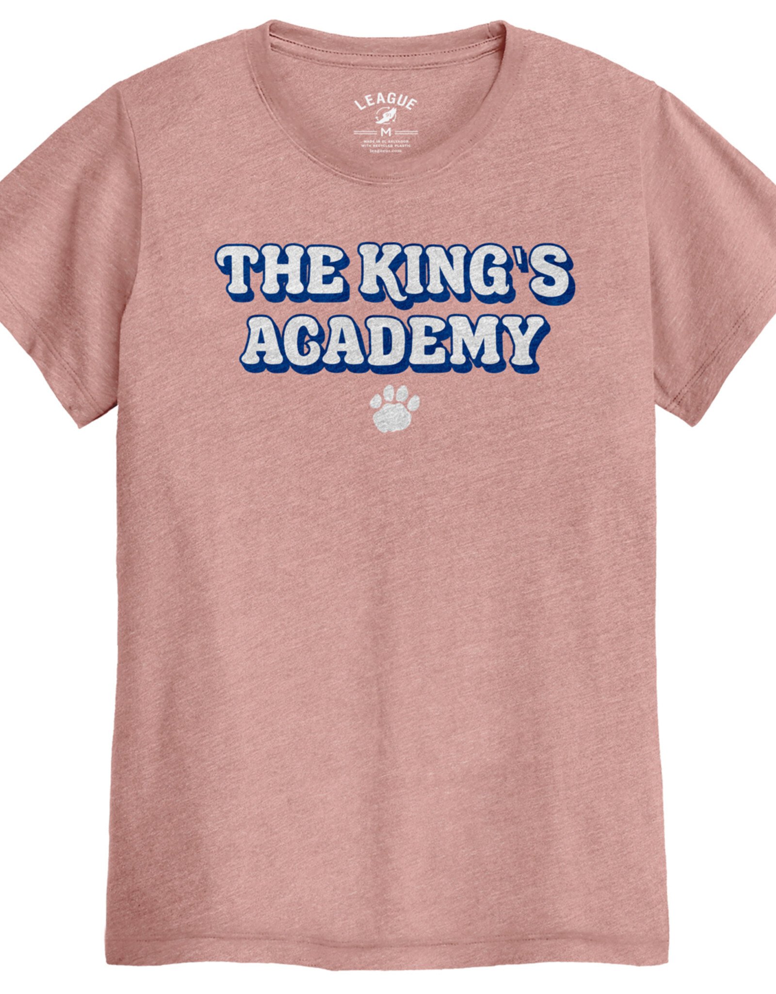 League 2023 League - MF895 Women Heather Dusty Rose Tee w/ The King's Academy - Groovy Shadow