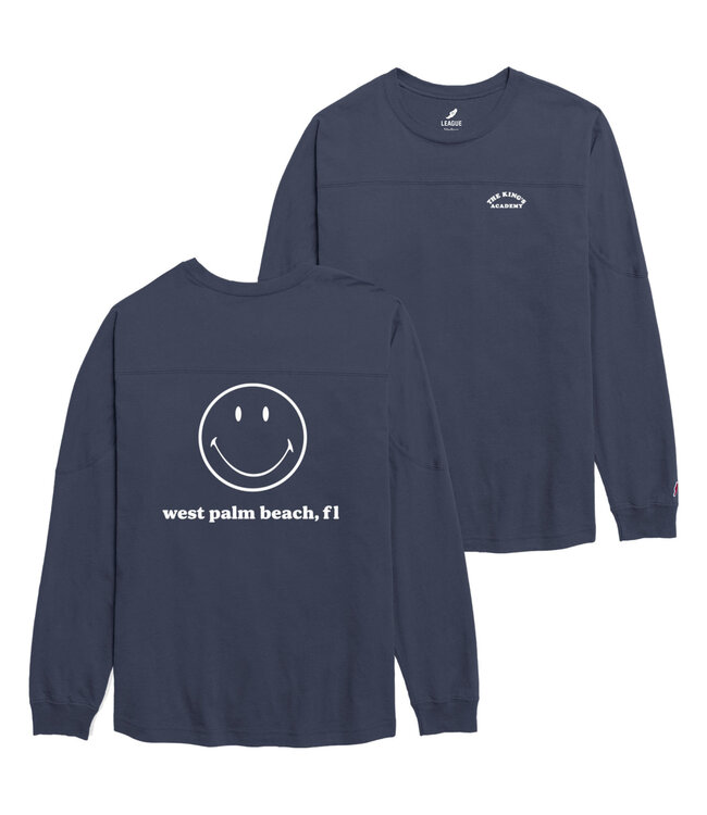 League 2023 League - TBJ100 LS Tee / Smile Face Navy