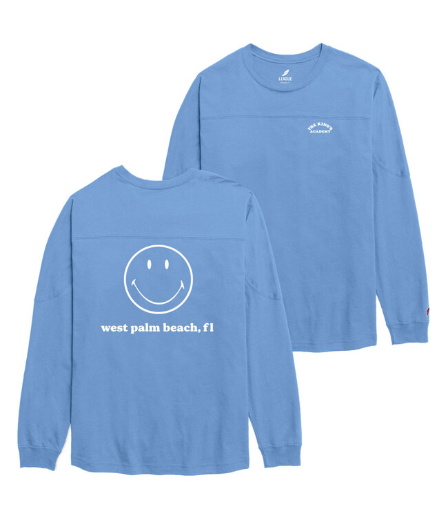 League 2023 League - TBJ100 LS Tee / Smile Face Power Blue