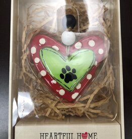 Demdaco Paw Print Heart Ornaments