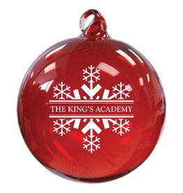 MCM Brands 3" Hand Blown Glass Ornament / Red - The King's Academy - M8147