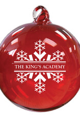 MCM Brands 3" Hand Blown Glass Ornament / Red - The King's Academy - M8147