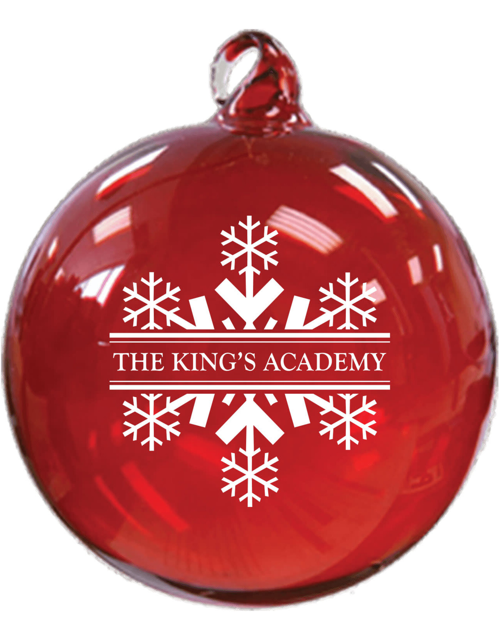 MCM Brands 3" Hand Blown Glass Ornament / Red - The King's Academy - M8147