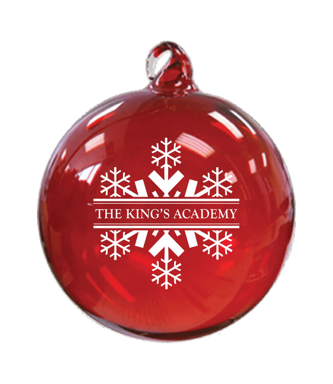 MCM Brands 3" Hand Blown Glass Ornament / Red - The King's Academy - M8147