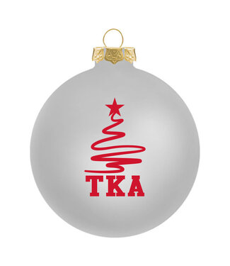 MCM Brands D_323 Tree 3 1/4" Traditional Glass Ornament / Silver & Red