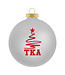 MCM Brands D_323 Tree 3 1/4" Traditional Glass Ornament / Silver & Red