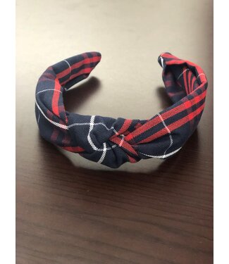 Plaid Headband with Knot