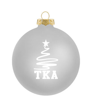 MCM Brands D_323 Tree 3 1/4" Traditional Glass Ornament / Silver & White