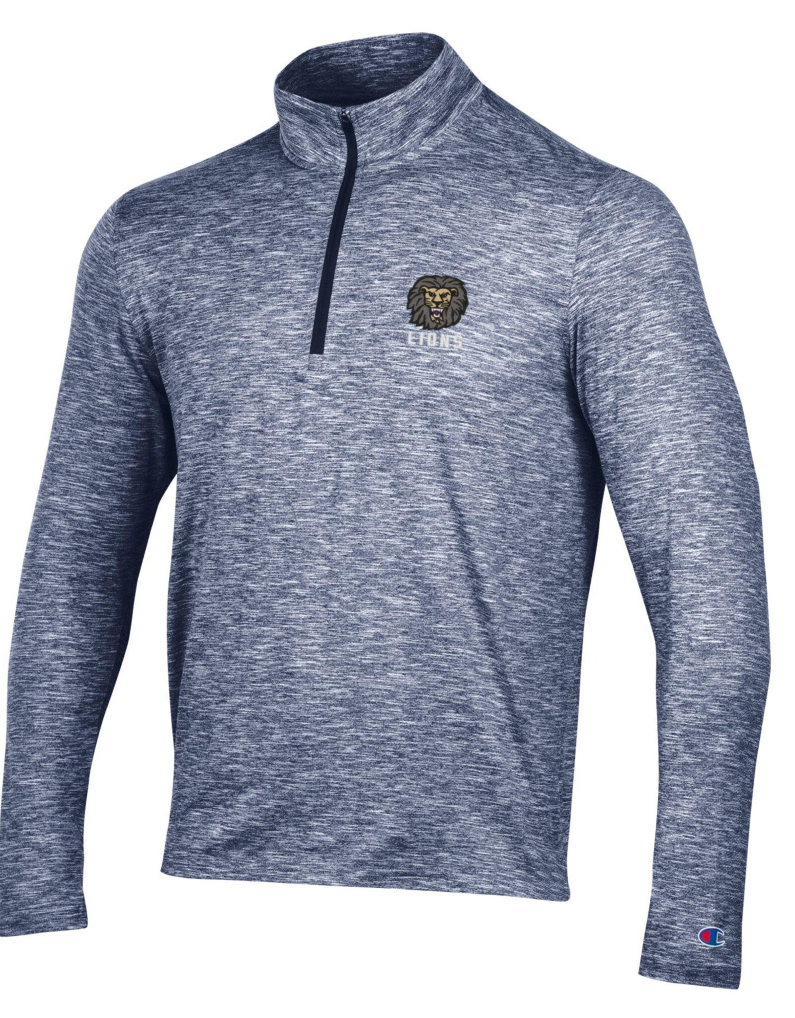 Champion 2024 Champion - Men's Micro Mesh 1/4 Zip / Lions Face above LIONS Marine Navy