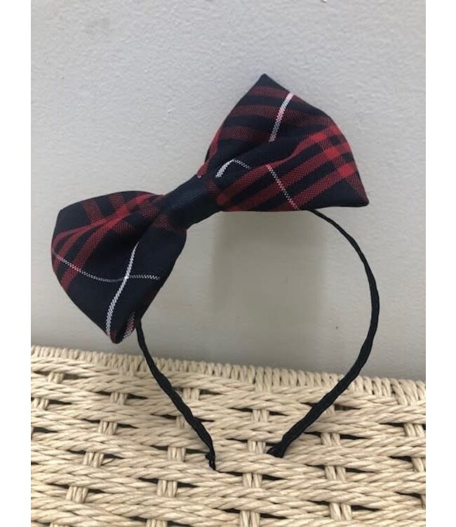 Ee Dee Trim 2024 EE DEE Trim Headband Navy with Big Bow Plaid