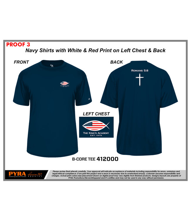 Badger Sport 2025- Pyra  - Christian Tee - Navy Fish