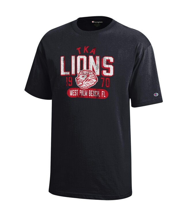 Champion 2025 - Champion SS Tee /w Tka Lions in white and red  - Black