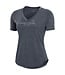 Under Armour 2025 - Under Armour Women's V Neck SS Tee - /W Metallic Silver Ink - Black Heather