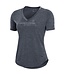 Under Armour 2025 - Under Armour Women's V Neck SS Tee - /W Metallic Silver Ink - Black Heather