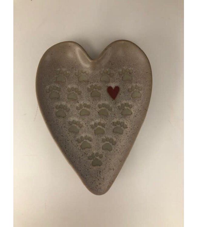 Demdaco 2025 Demdaco - Heart Shaped Spoon Rest Paw  Print