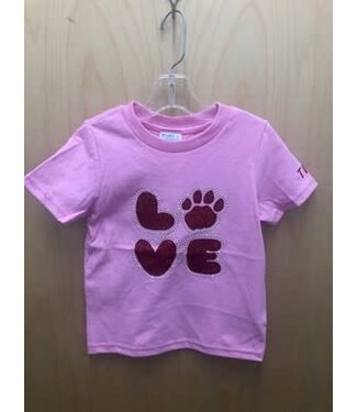 Port & Company 2025 Sas Bling - SS Tee LOVE TKA - Pink  Youth
