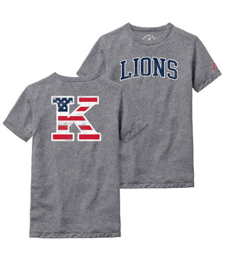 League 2025 League - Adult SS Victory Falls Tee - L900 / Lions and Flag K on Back - Heather Grey
