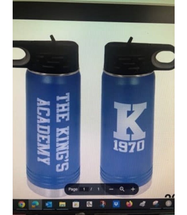 Authentic Printing 2025 Tumbler 20 oz. with TKA and Paws / Water Bottle BLUE