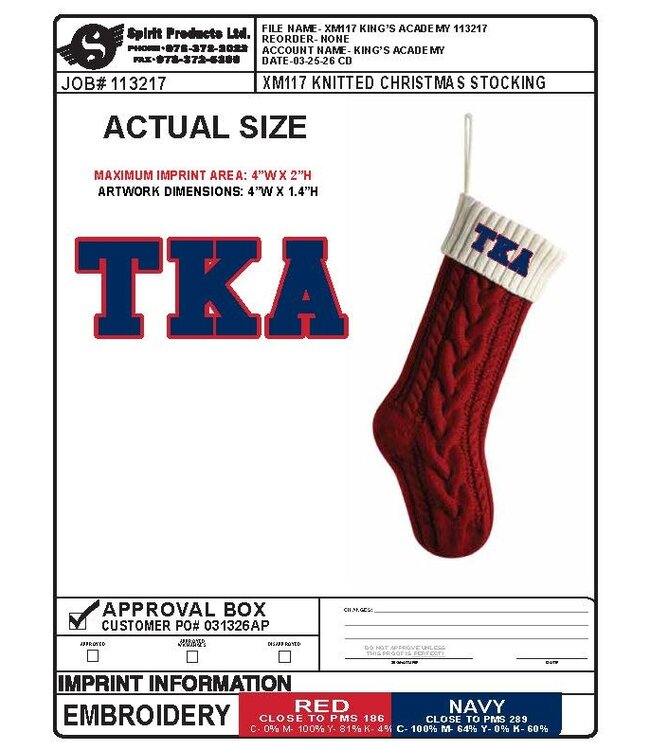 Spirit 2026 Spirit - Knitted Christmas Stocking - TKA